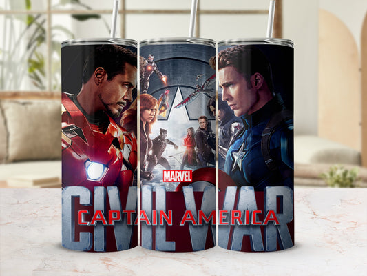 Marvel Civil War Captain America design Tumbler product type