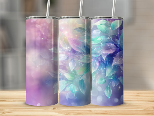 Iridescent Magical Leaves Tumbler Sparkling Bokeh product type