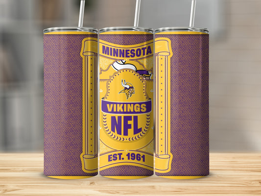 Minnesota Vikings NFL Est 1961 Decorative Styled Tumbler