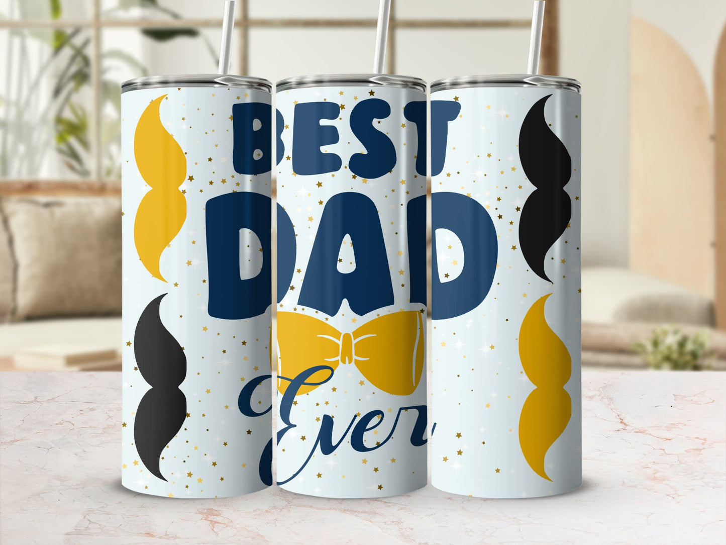 Best Dad Ever Tumbler With Straw Father's Day Gift
