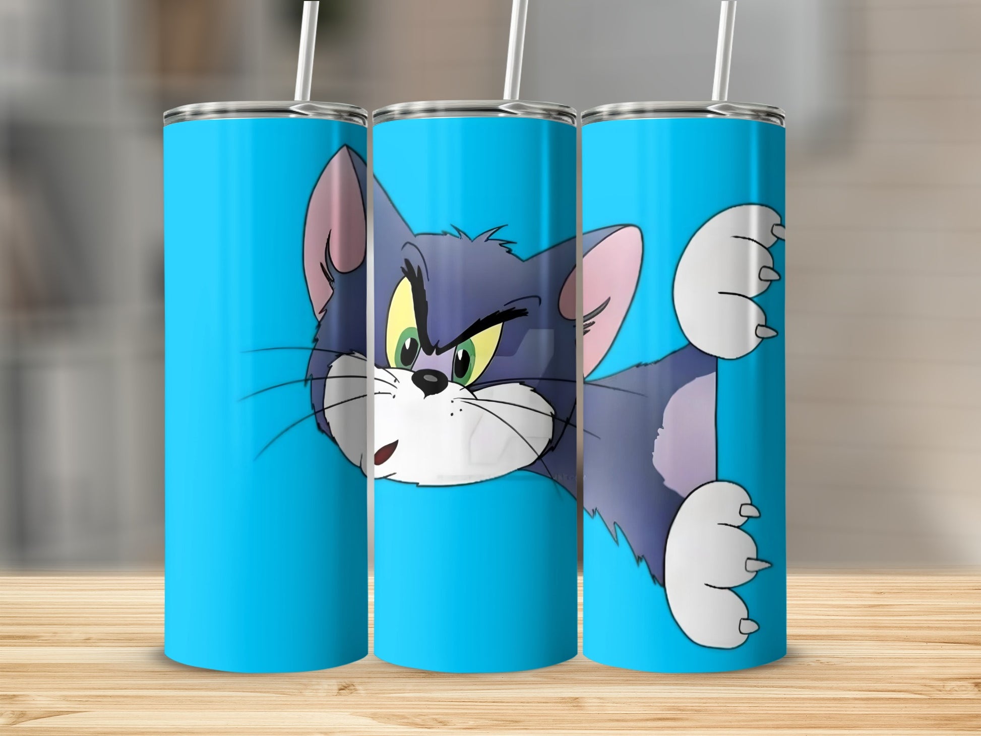 Fun Cartoon Cat and Mouse Tumbler for Kids