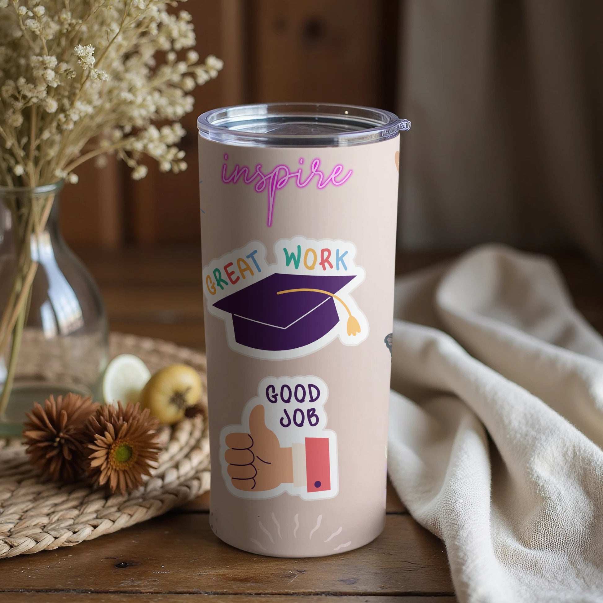 Inspire Great Work Good Job Graduation Motivational Cup
