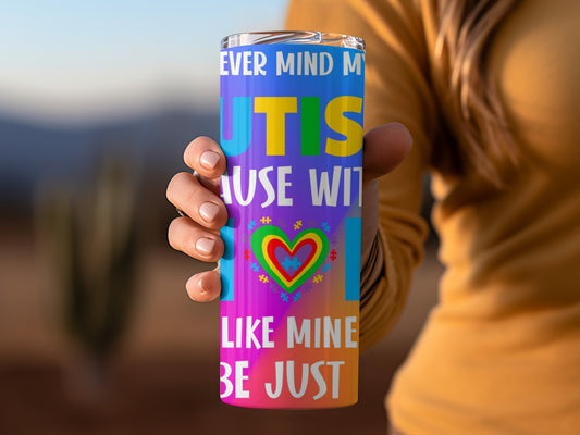 Autism Awareness Colorful Heart Design Tumbler