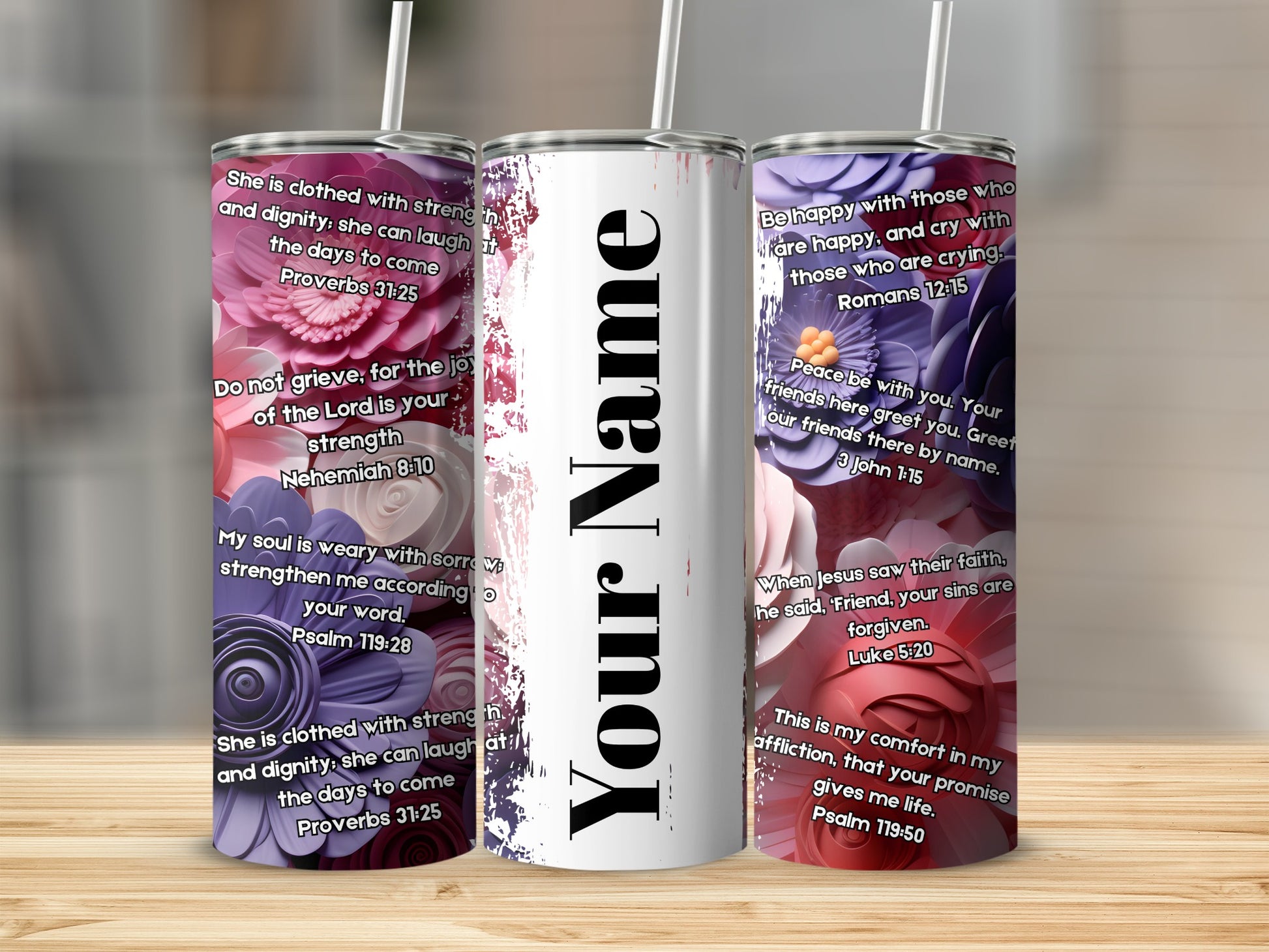 Personalized Inspirational Scripture Tumbler Cup