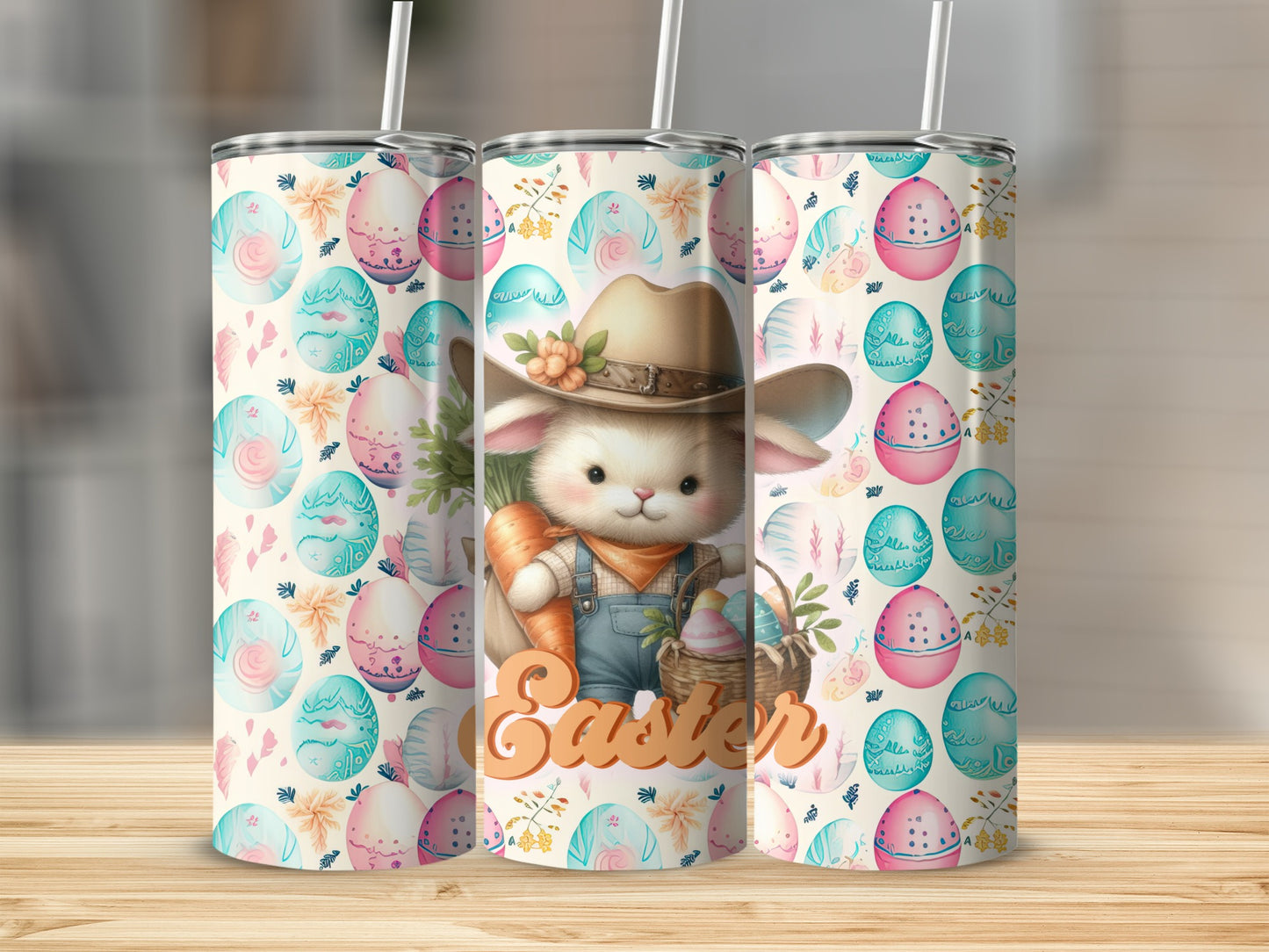 Cute Cowboy Bunny Easter Eggs Design Spring Holiday product type