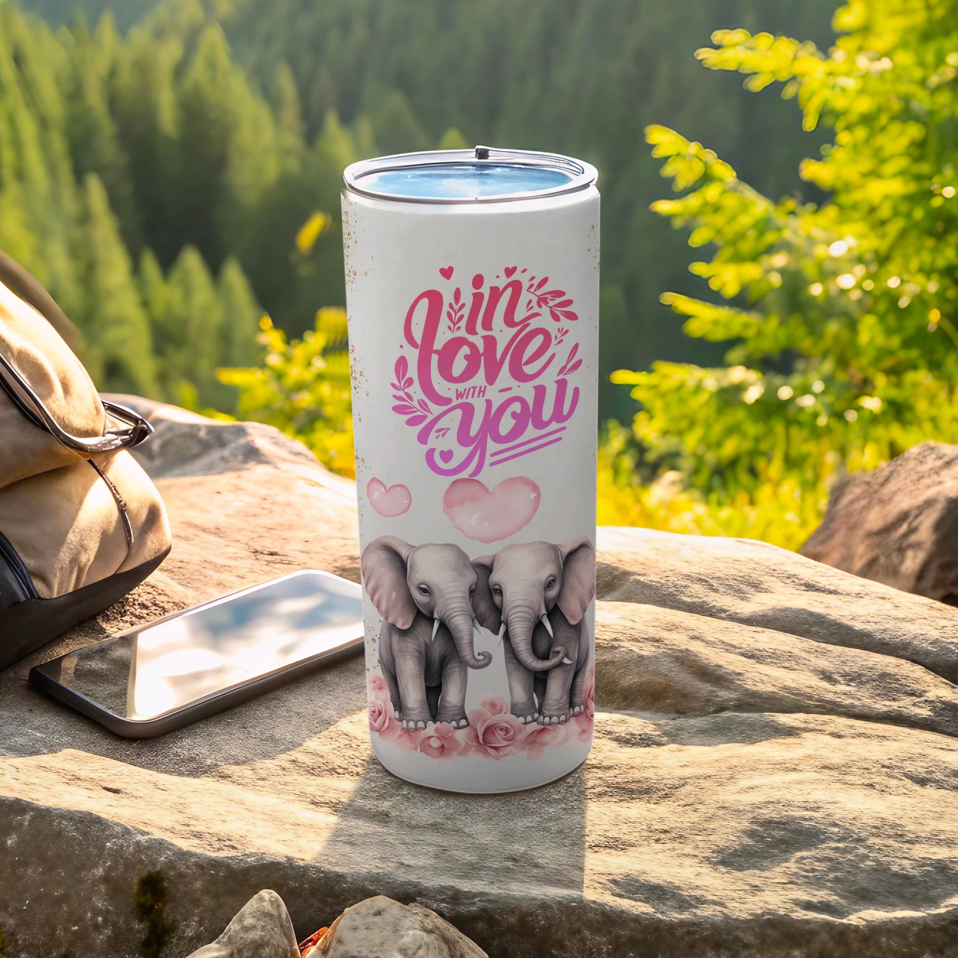 In Love With You Elephant Design Travel Mug