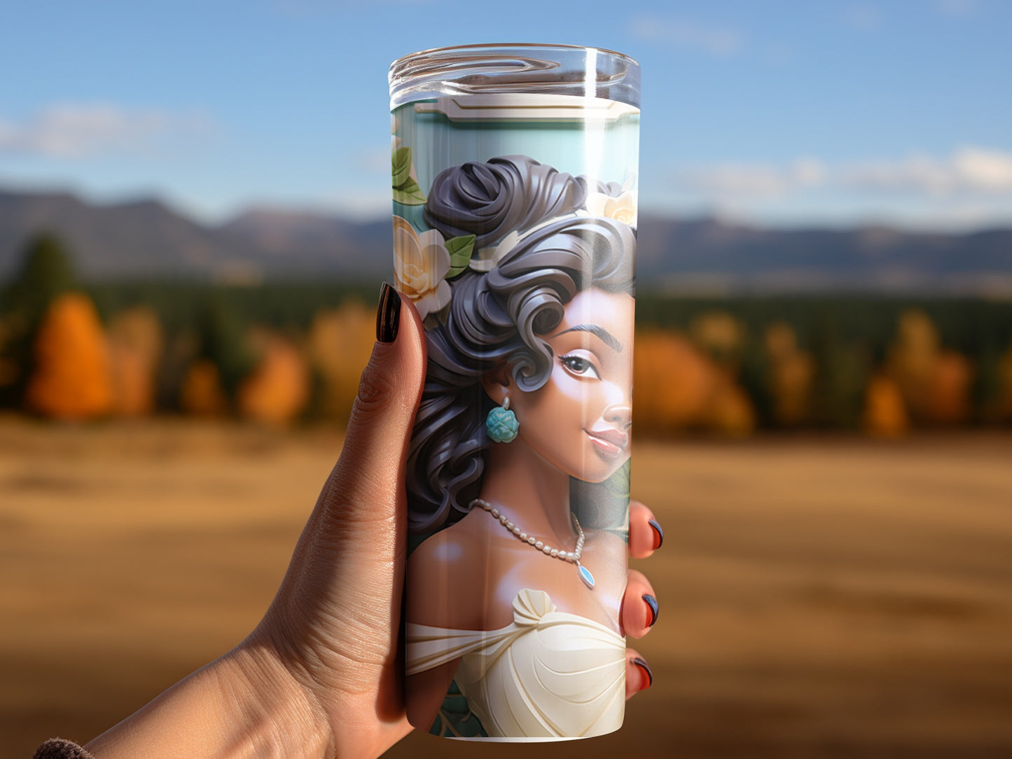 Stylish Insulated Tumbler with Elegant Woman Design