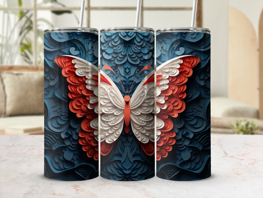 Vibrant Textured Dimensional Butterfly Tumbler product type