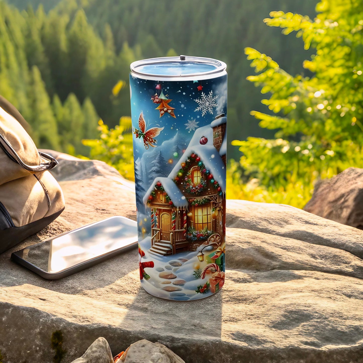 Festive Christmas Holiday Themed Insulated Tumbler