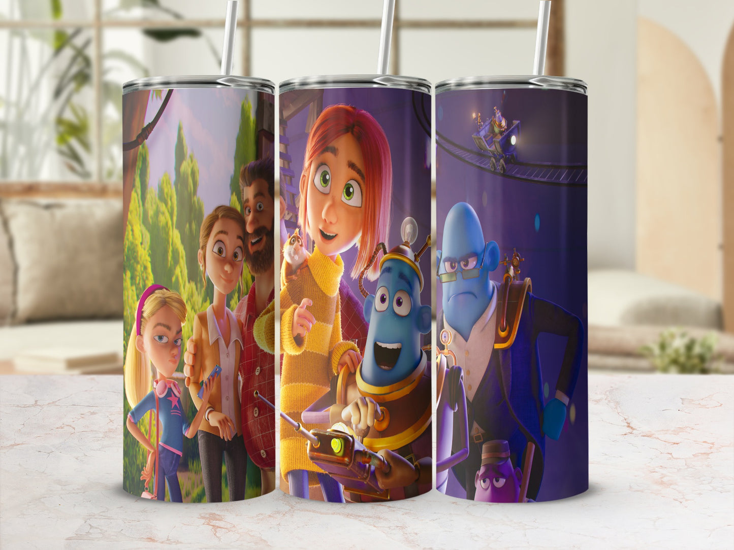 Animated Family Adventure Themed Tumblers for Kids