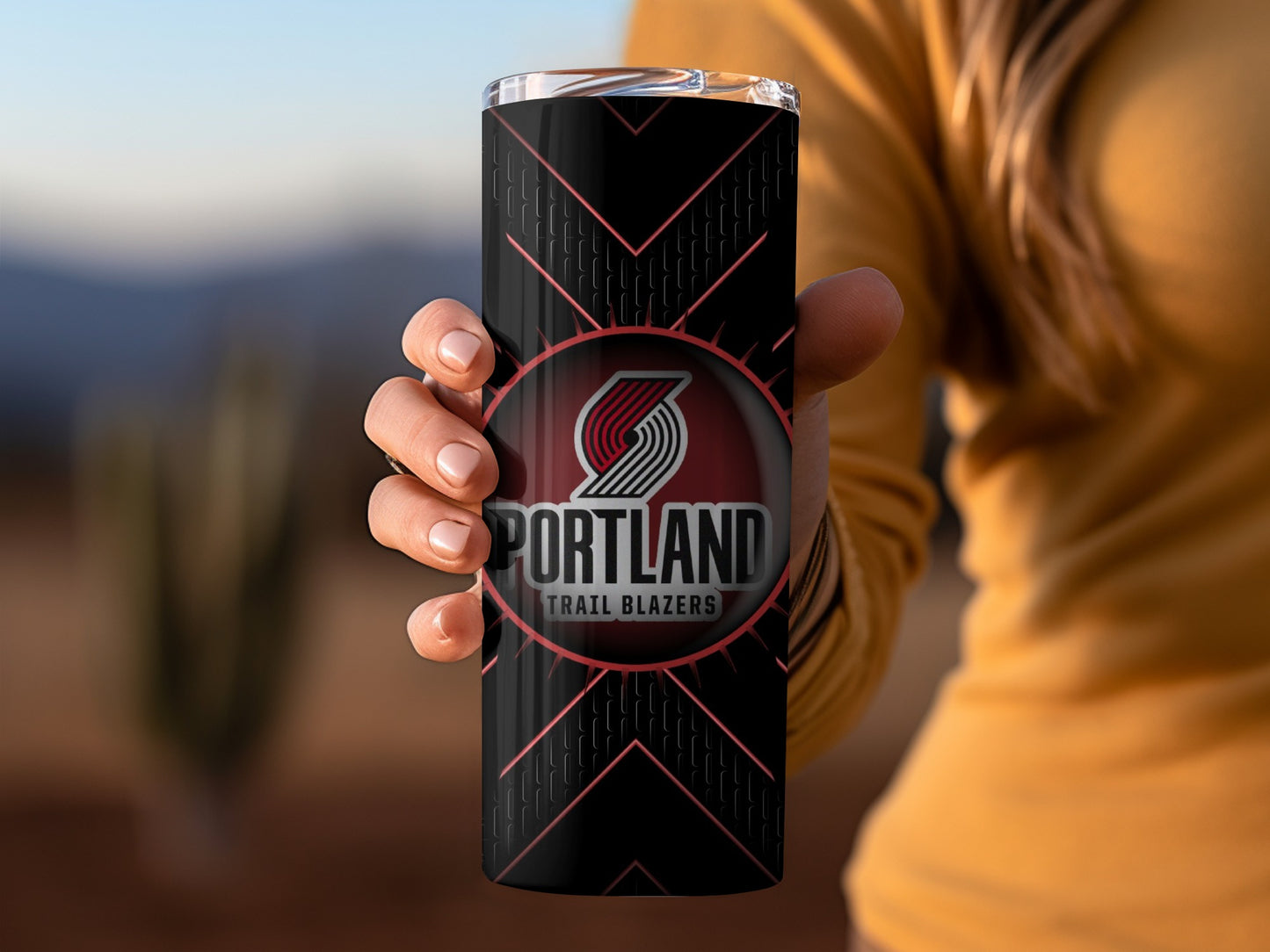 Portland Trail Blazers Logo Artistic Black Tumblers