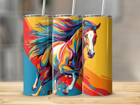 Colorful Horse Tumbler Stainless Steel Vacuum Insulated