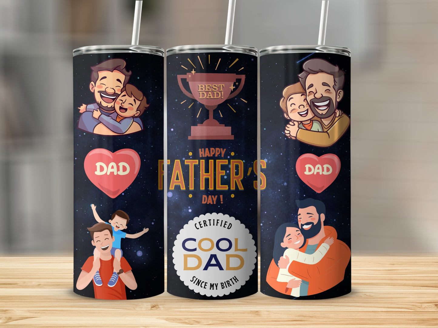 Happy Father's Day Best Dad Certified Cool Dad Tumbler