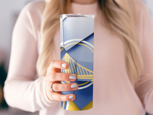 Golden State Warriors Shattered Logo Design Style Tumblers