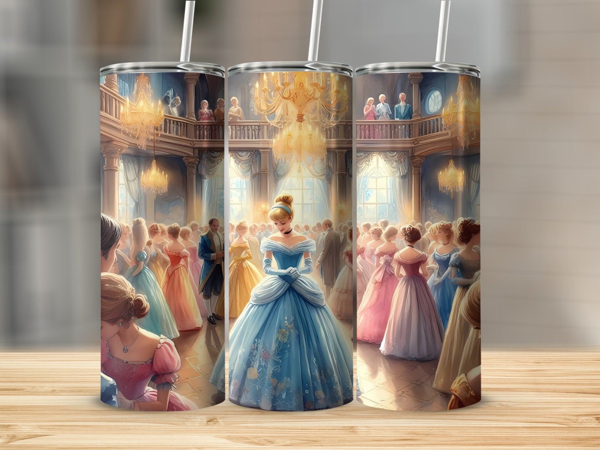 Elegant Ballroom Dance Scene Stainless Steel Tumbler
