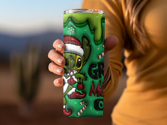 Grinch Christmas Tumbler Green Holiday Drinkware Product