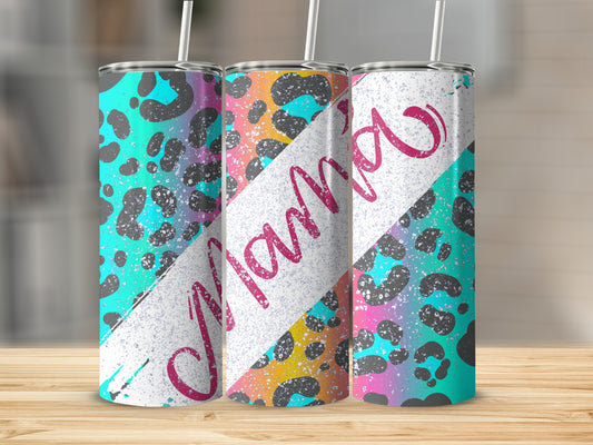 Colorful Mama Leopard Print Insulated Tumbler