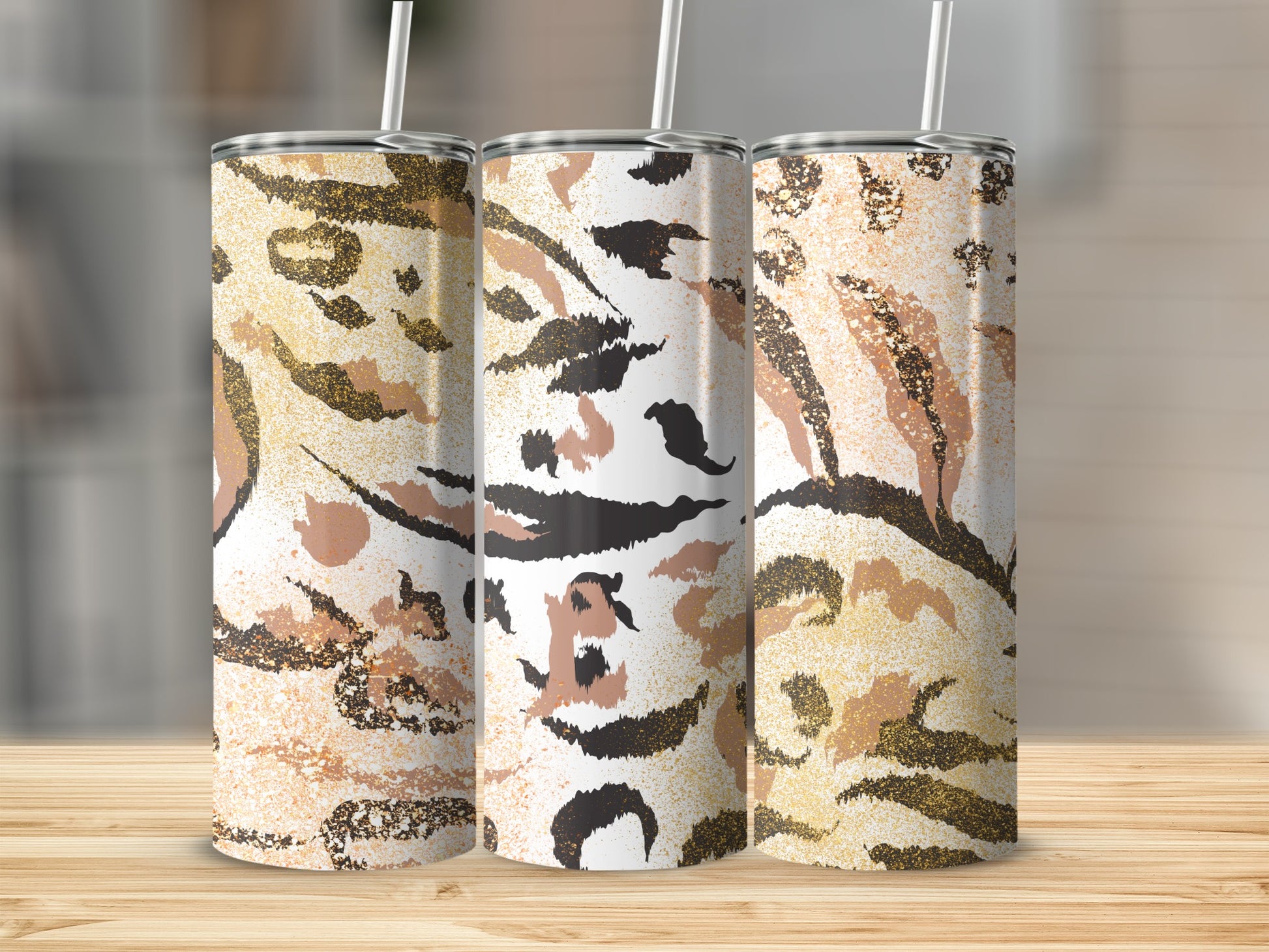 Abstract Animal Print Insulated Drinkware Tumblers