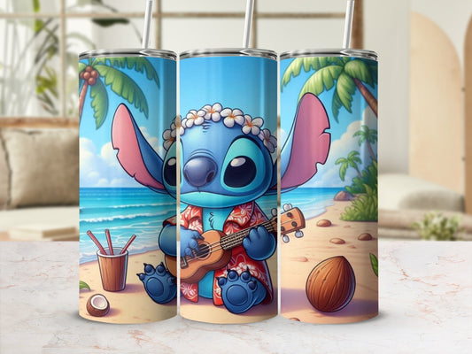 Cute Cartoon Character Beach Scene Tumbler Product