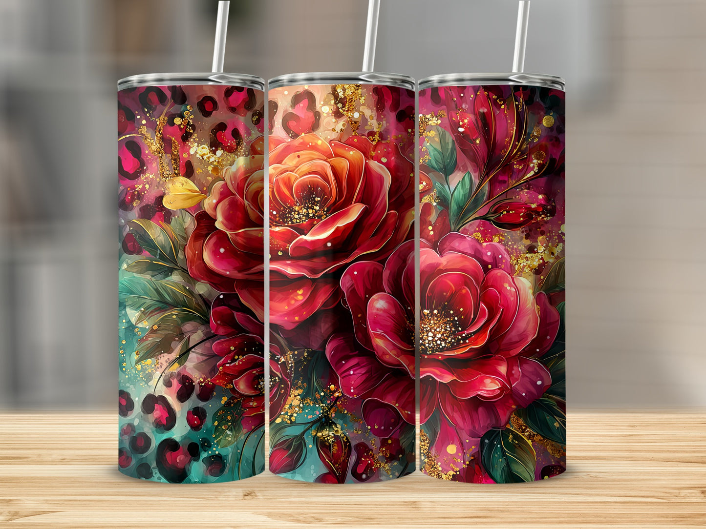Colorful Floral and Animal Print Tumbler Product