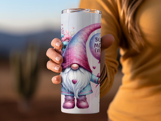Adorable Gnome Best Mom Ever Travel Tumbler Cup