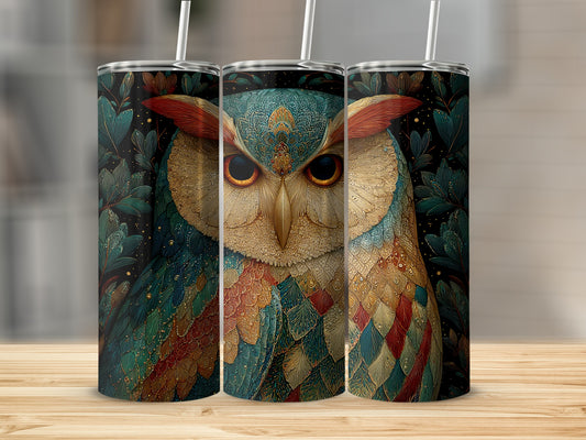 Colorful Owl Design Stainless Steel Tumbler Cup