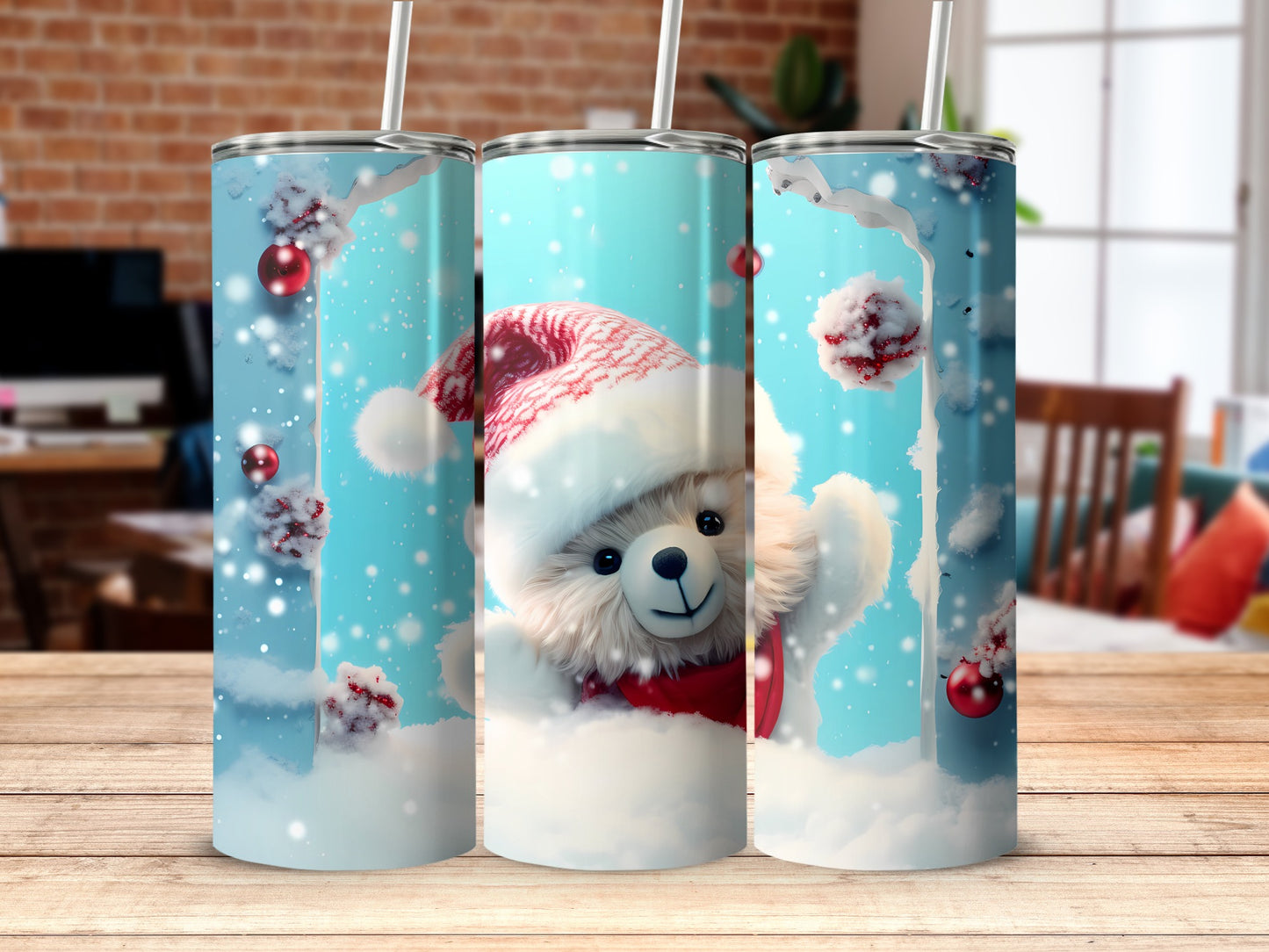 Cute Winter Teddy Bear Santa Hat Christmas Snowflakes Tumbler product type
Christmas
Santa Bear
Winter Snow
Holiday Gift
Teddy Bear
Cute Bear
Santa Hat
Snowflakes
Christmas Decor
Festive Drinkware
Tumbler Mug
Insulated Cup
Beverage Holder
Xmas Present
Cozy Winter
Red Ornaments
Blue Background
Christmas Party
Family Holiday
Kids Tumbler