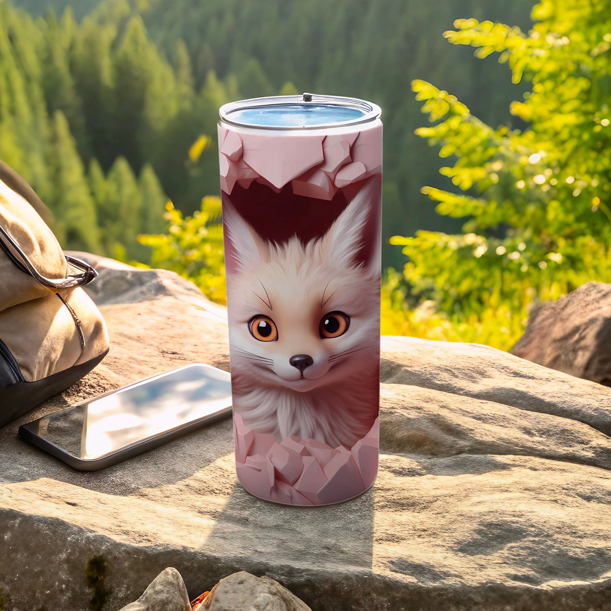 Cute Fox Graphic Insulated Tumbler Travel Mug