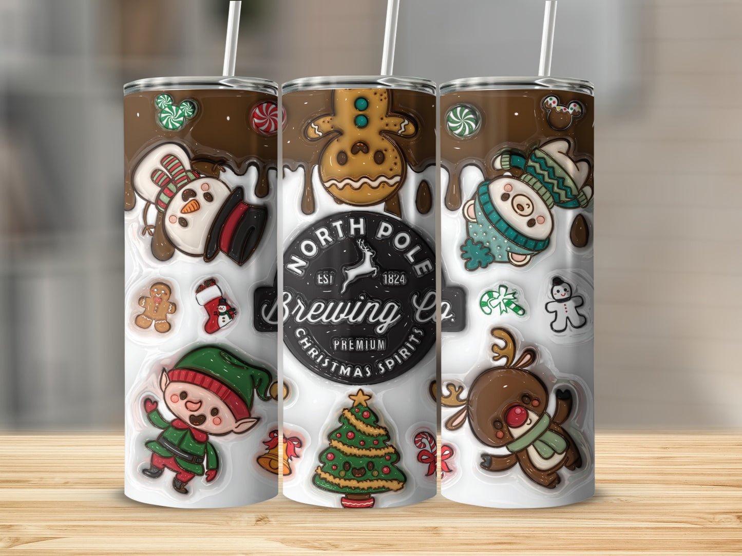 Festive North Pole Christmas Spirit Tumbler Cup