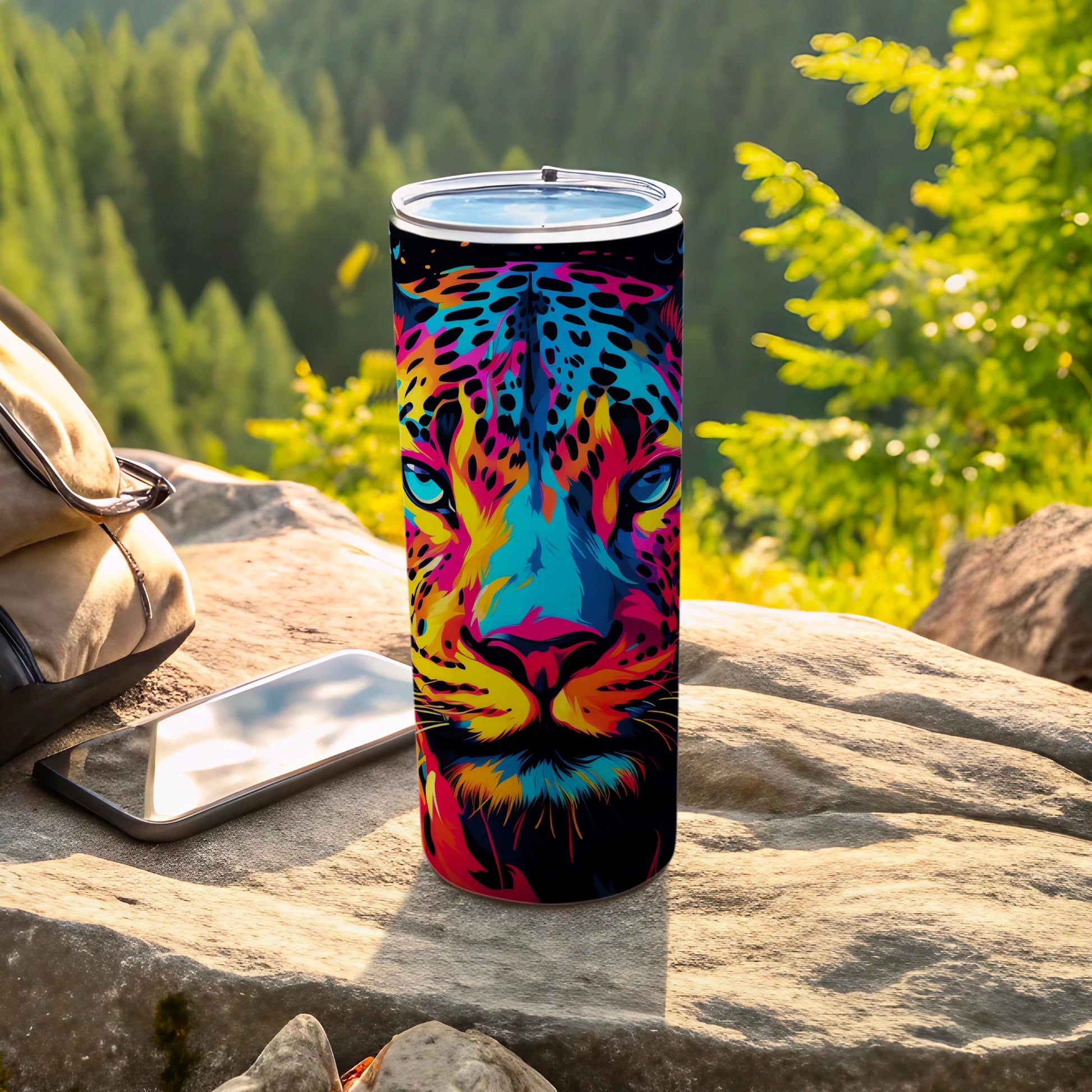 Bold Psychedelic Jaguar Artwork Slim Tumbler product type
tumbler
colorful
jaguar
leopard
abstract
pop art
wild animal
big cat
vibrant
art
drinkware
travel mug
insulated
unique design
psychedelic
animal print
wildlife
gift
beverage holder
safari