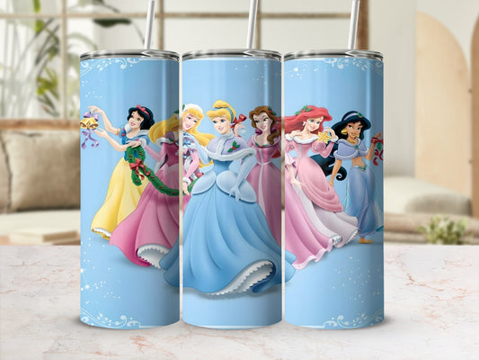 Beautiful Princesses Tumbler with Straw for Kids