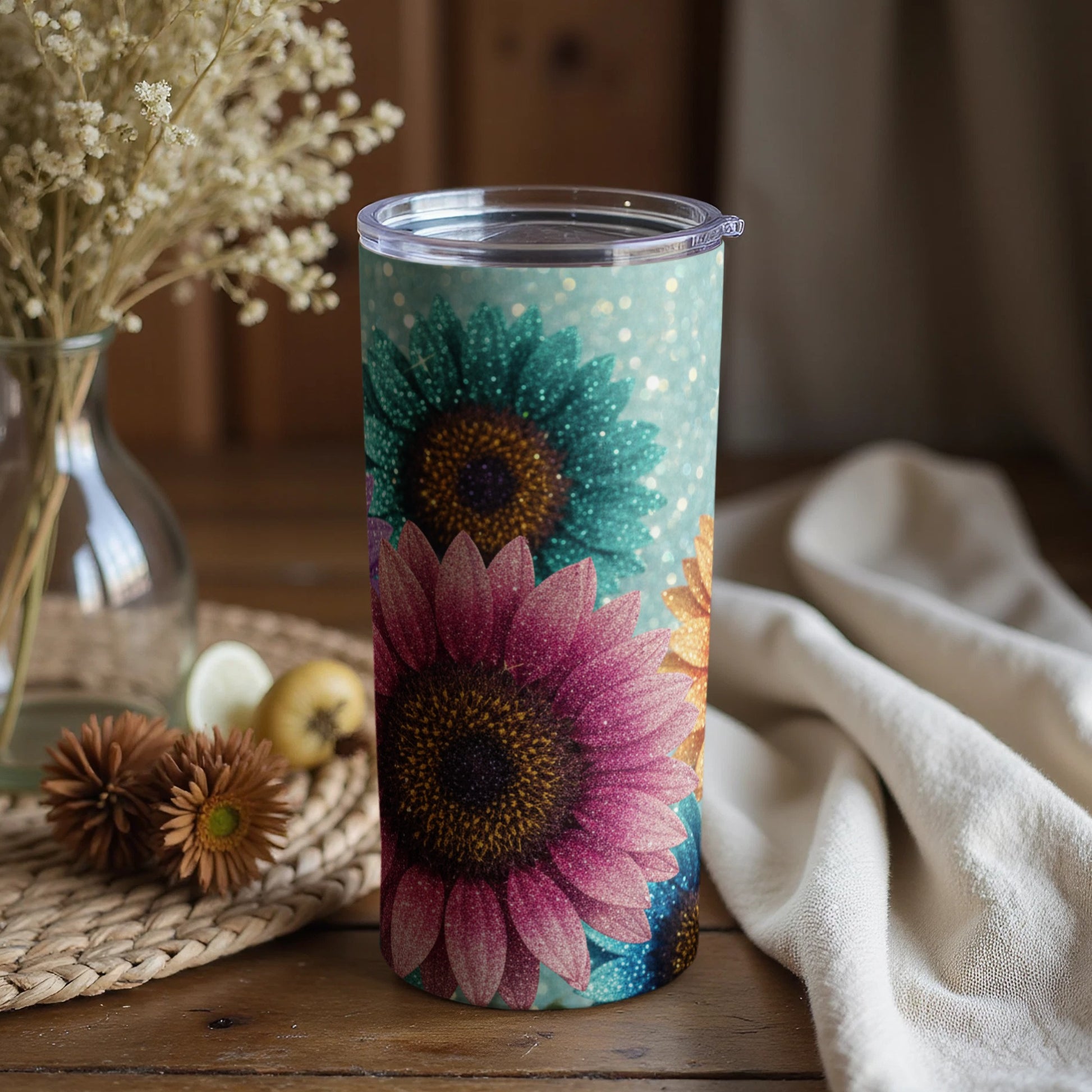 Colorful Sunflower Pattern Insulated Tumbler