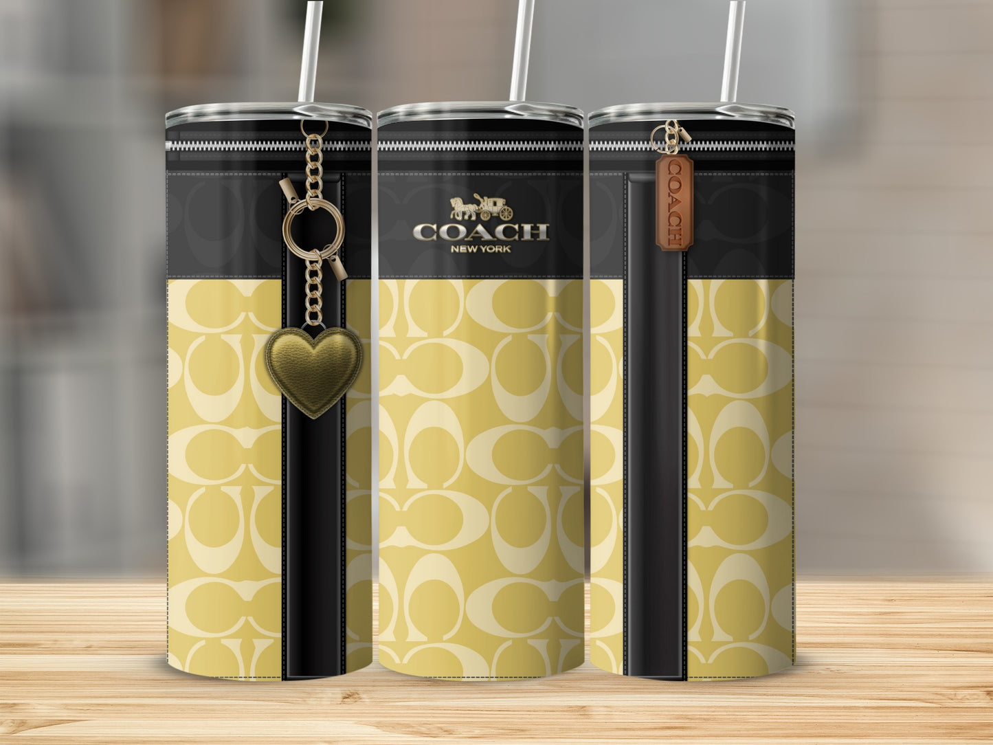 Stylish Coach New York Branded Drink Tumbler Set
