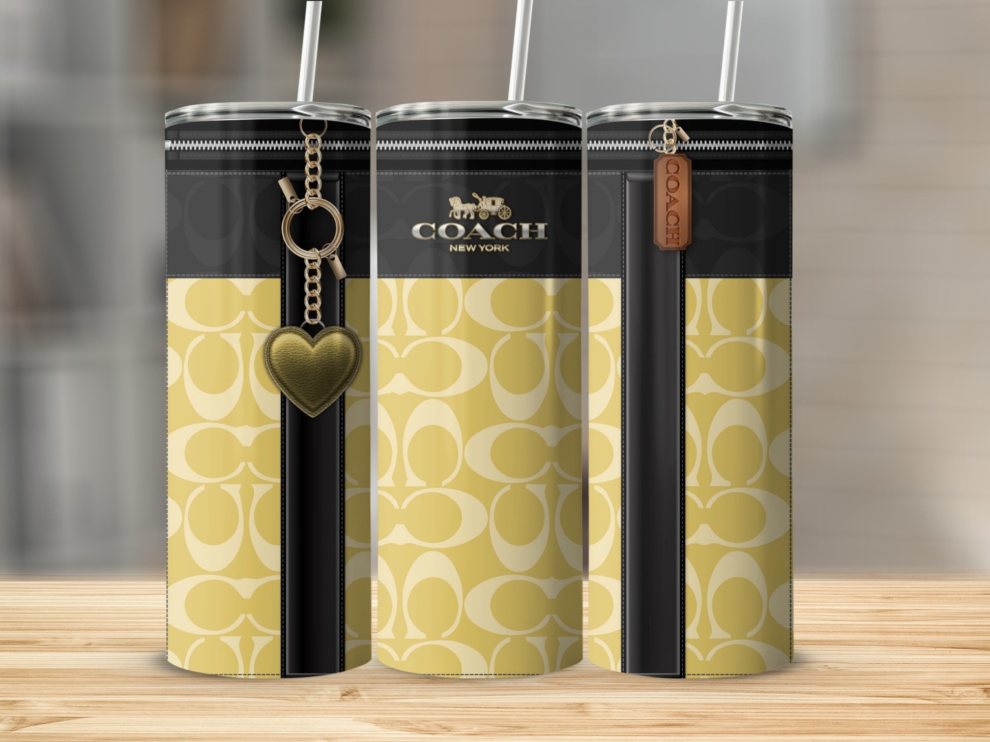 Stylish Coach New York Branded Drink Tumbler Set