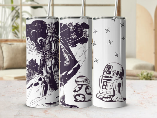 Darth Vader BB8 R2D2 Star Wars Sketch Travel Tumbler product type