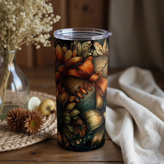 Floral Football Artwork Tumbler For Everyday Use