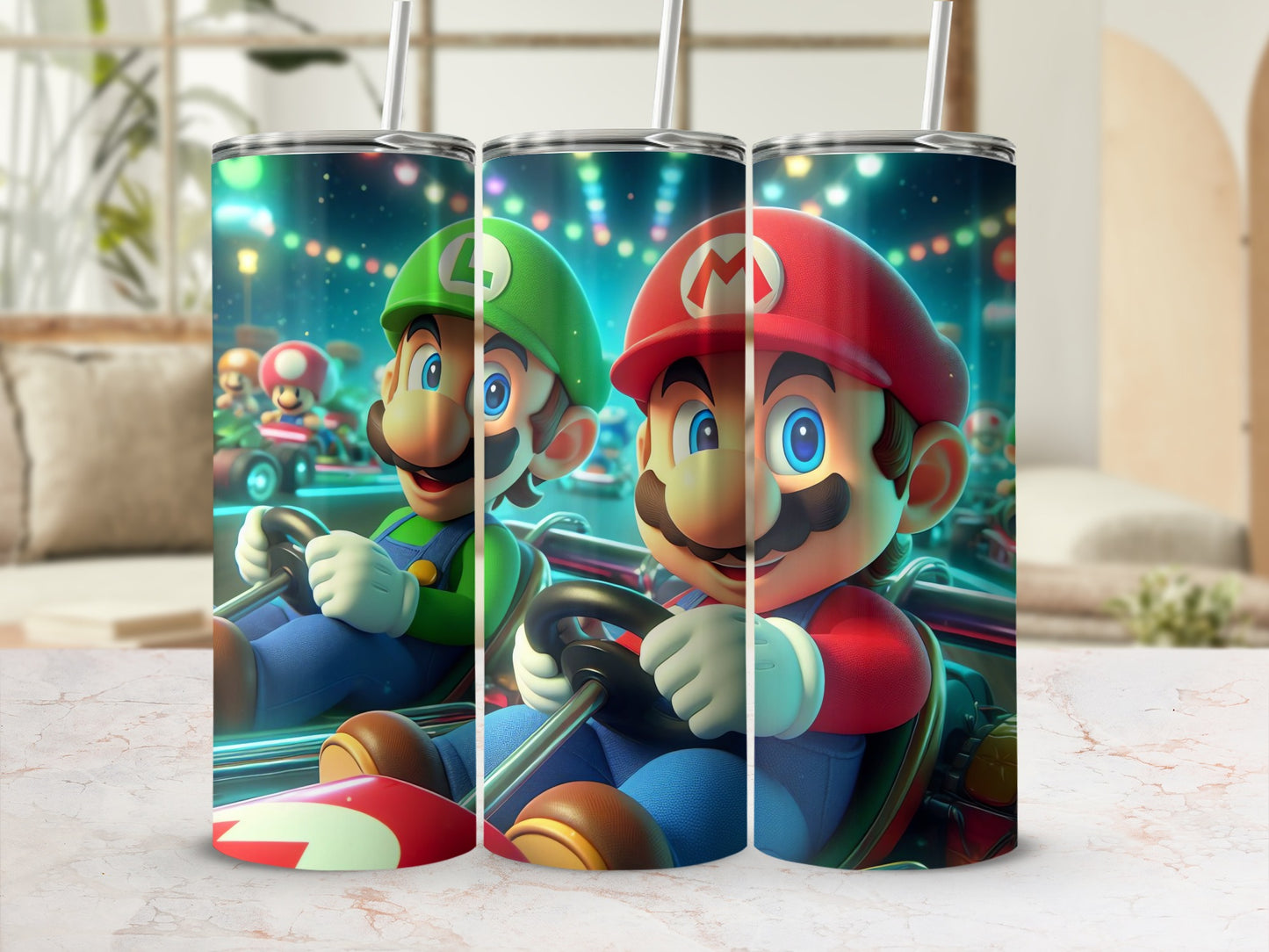 Mario and Luigi Colorful Printed Game Tumbler Cup