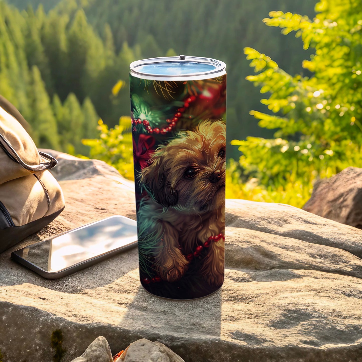 Adorable Puppy Print Insulated Travel Tumbler Cup