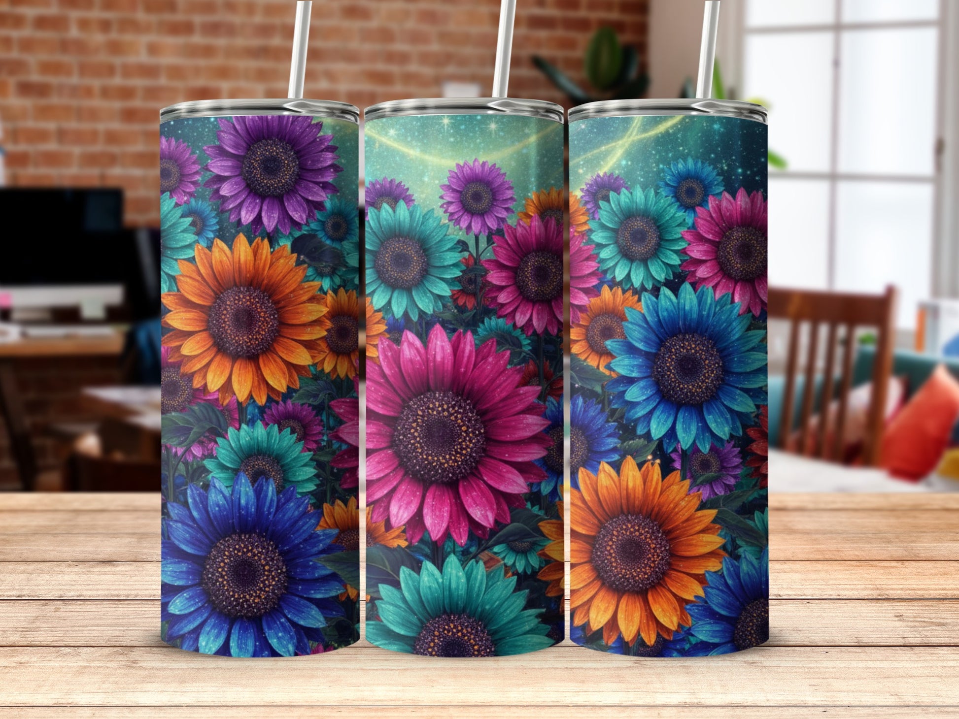 Vibrant Floral Insulated Tumblers Stainless Steel Design