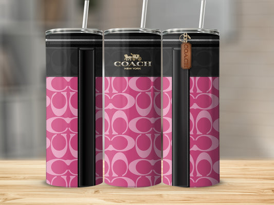 Stylish Coach New York Pink Pattern Tumbler Cup
