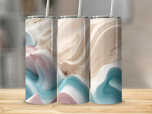 Abstract Wavy Pastel Design Skinny Tumbler product type
