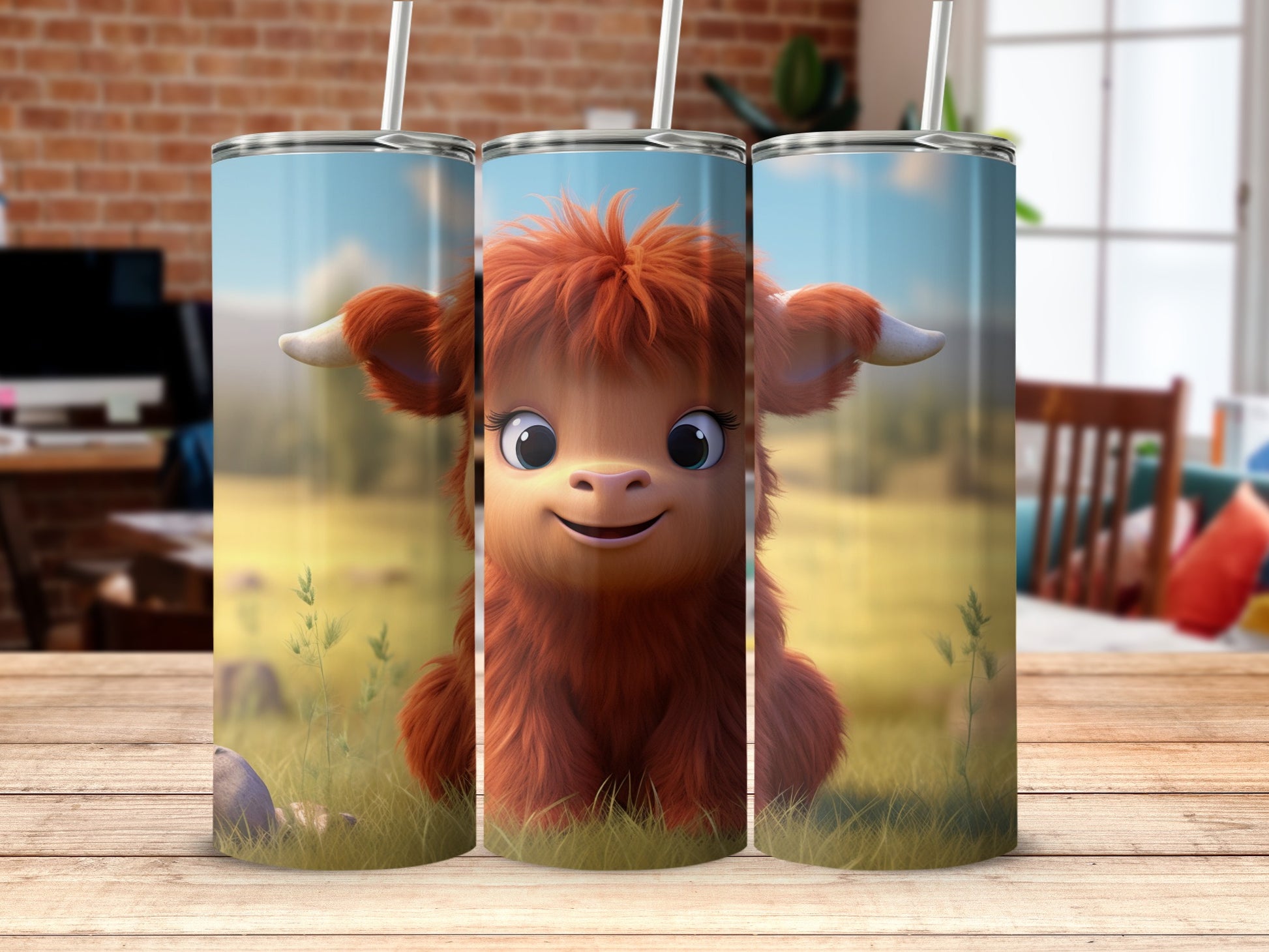 Adorable Cartoon Cow Design Printed Tumbler