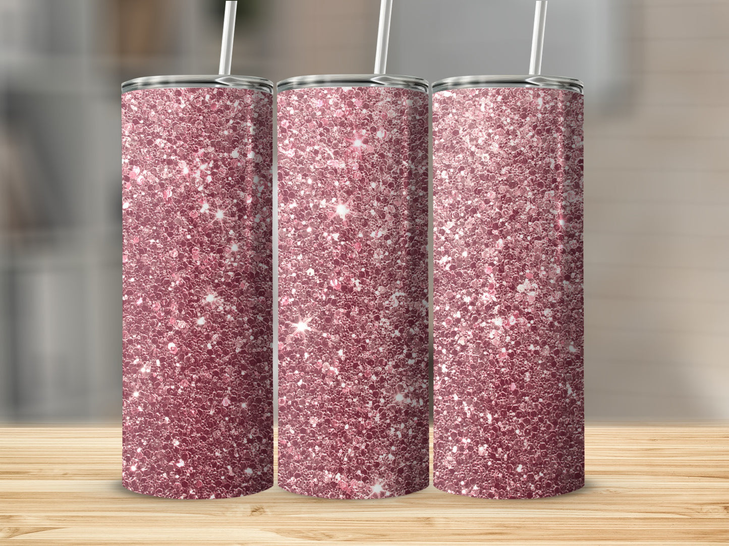 Sparkling Pink Glitter Design Tumbler Product