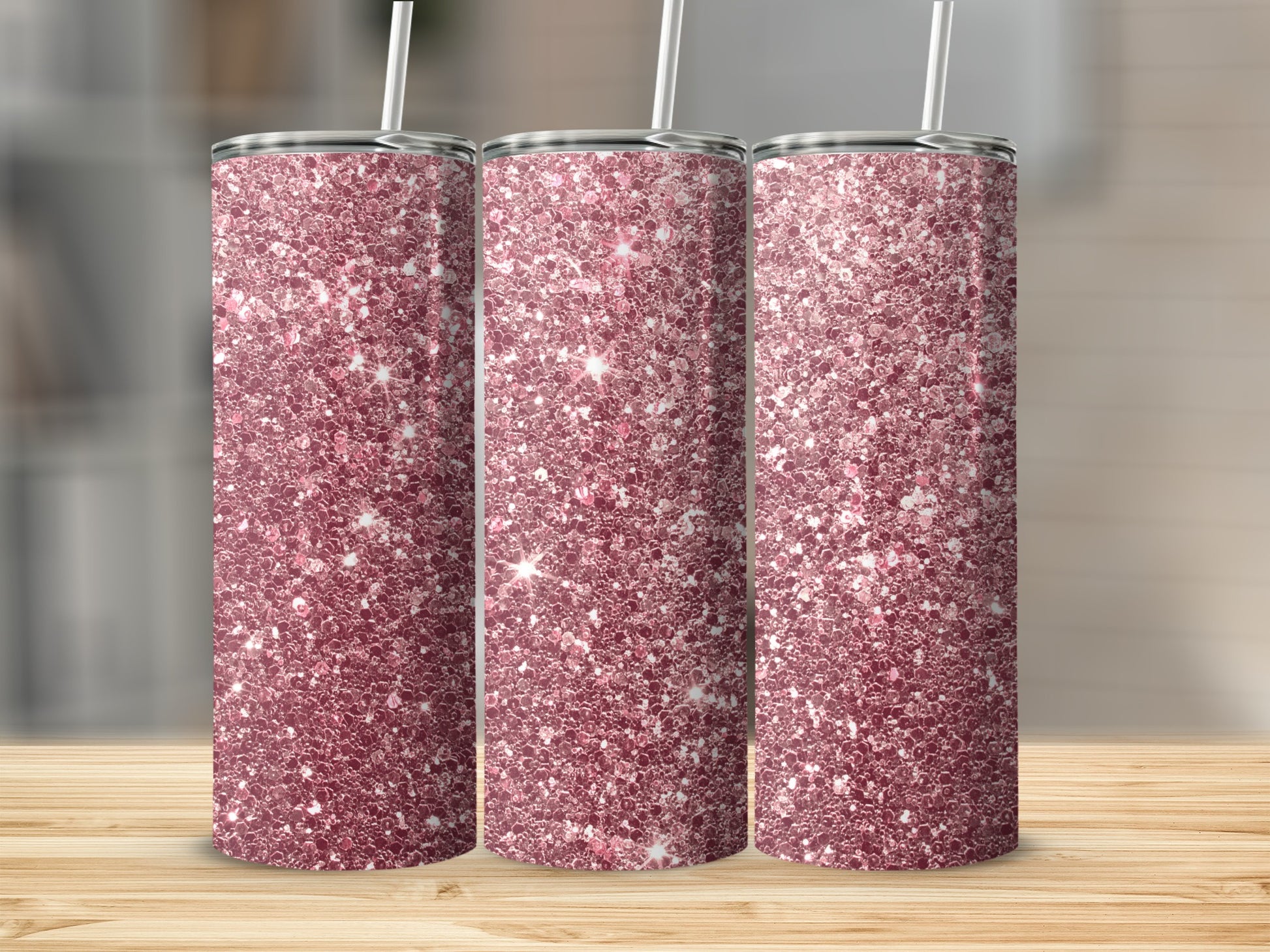 Sparkling Pink Glitter Design Tumbler Product