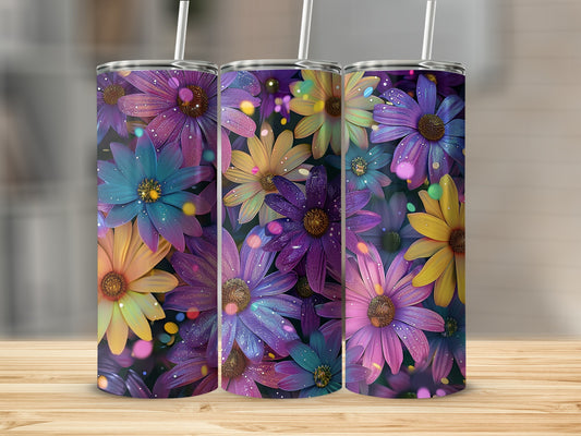 Vibrant Multicolor Floral Print Insulated Tumbler product