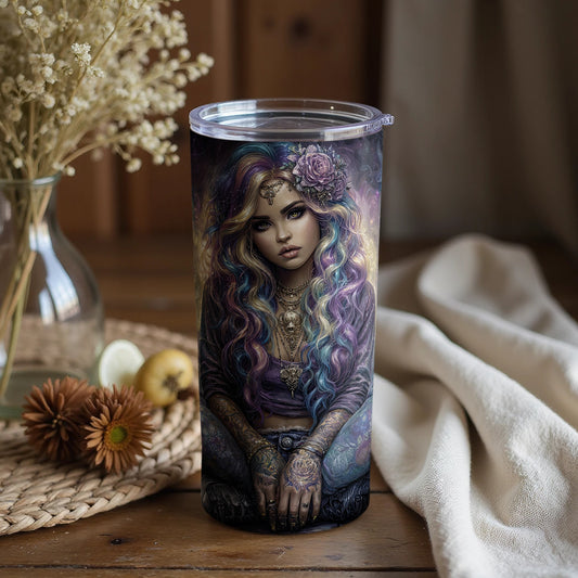 Magical Woman With Flower Artwork Tumbler Product