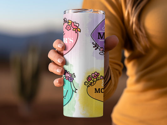 Colorful Floral Designed Mother's Day Tumbler Cup