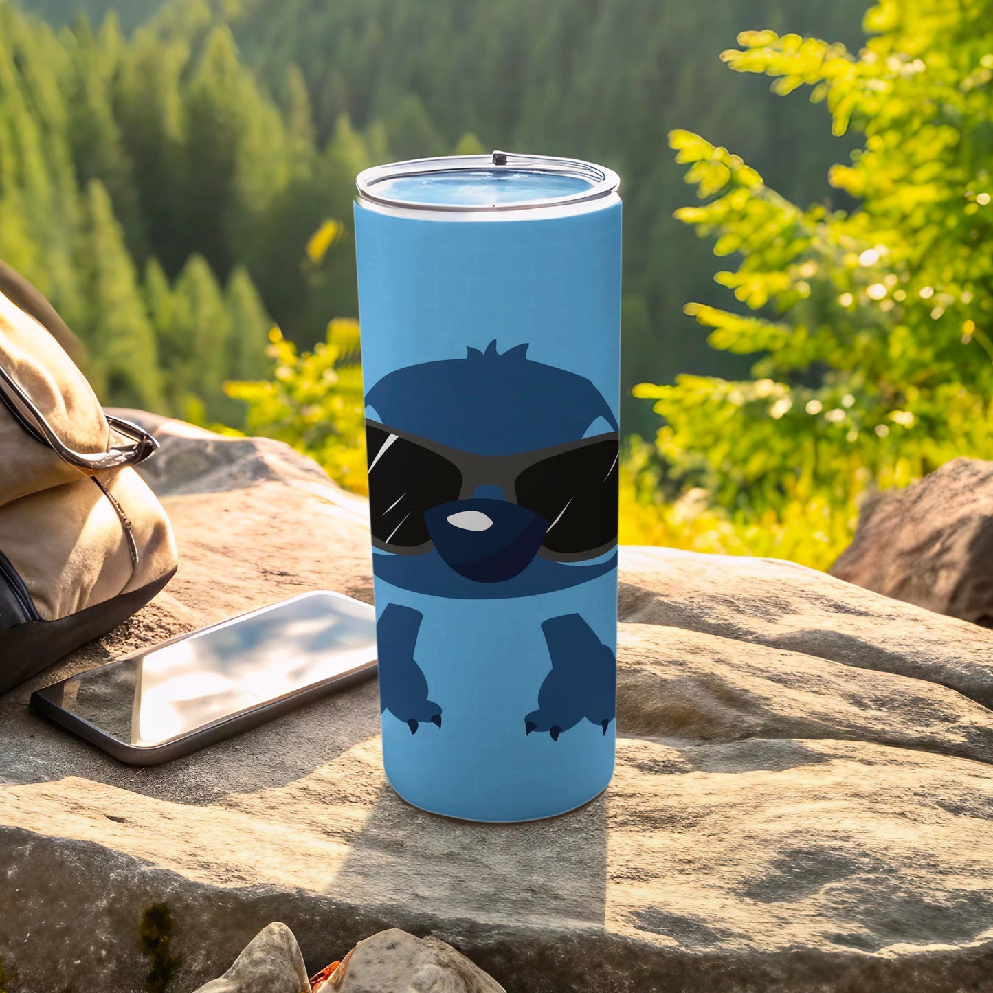 Cool Blue Bird with Sunglasses Insulated Tumbler