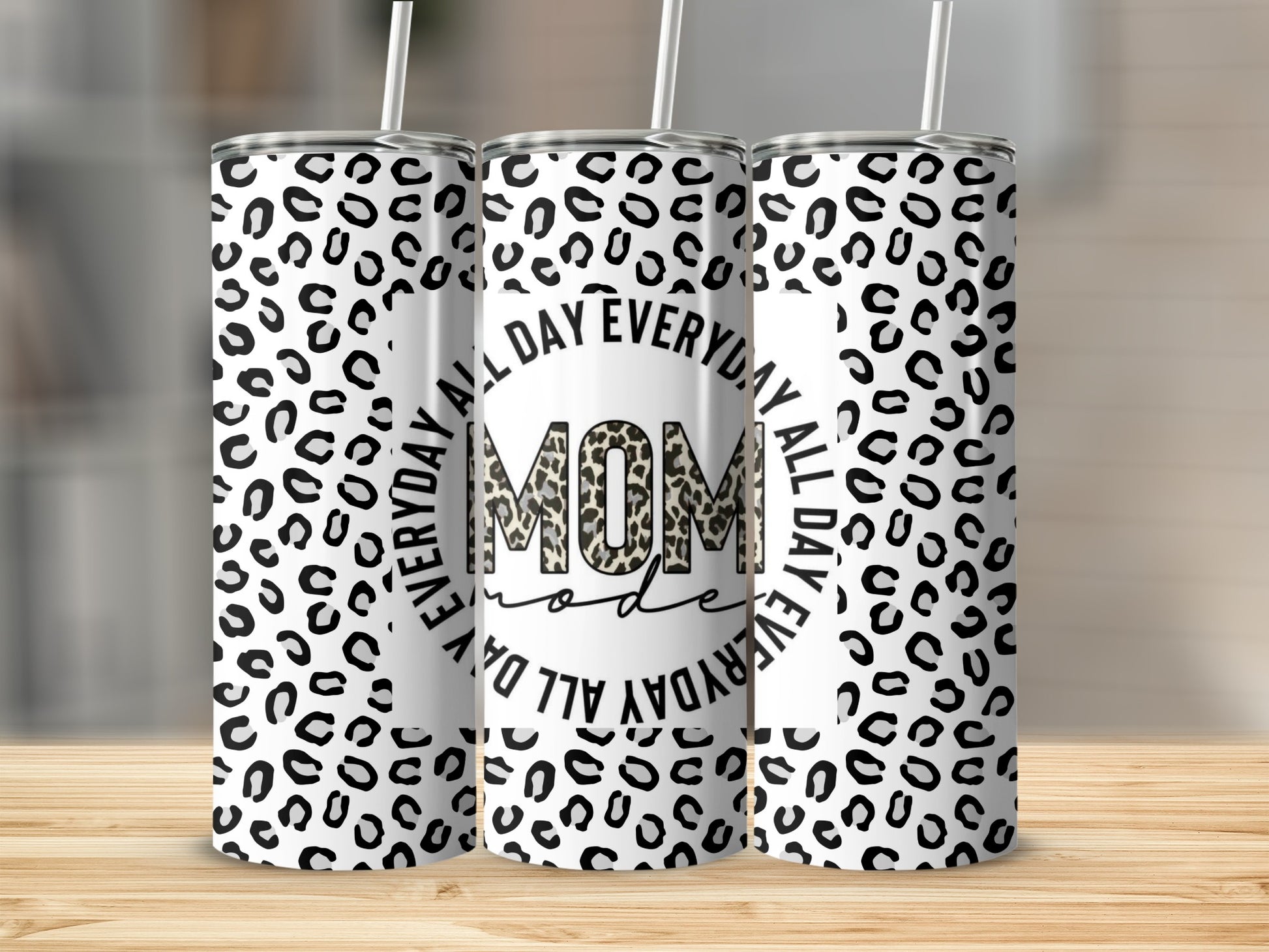 Leopard Print Mom Mode Everyday All Day Tumbler Product