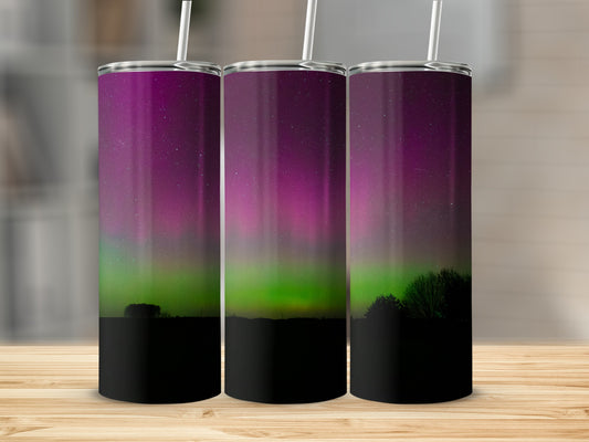 Northern Lights Inspired Tumbler with Straw 20 oz Tumbler